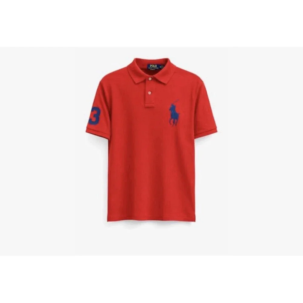 POLO RALPH LAUREN Men's Big Pony Classic Fit Mesh Polo Shirt Red Size M NWT